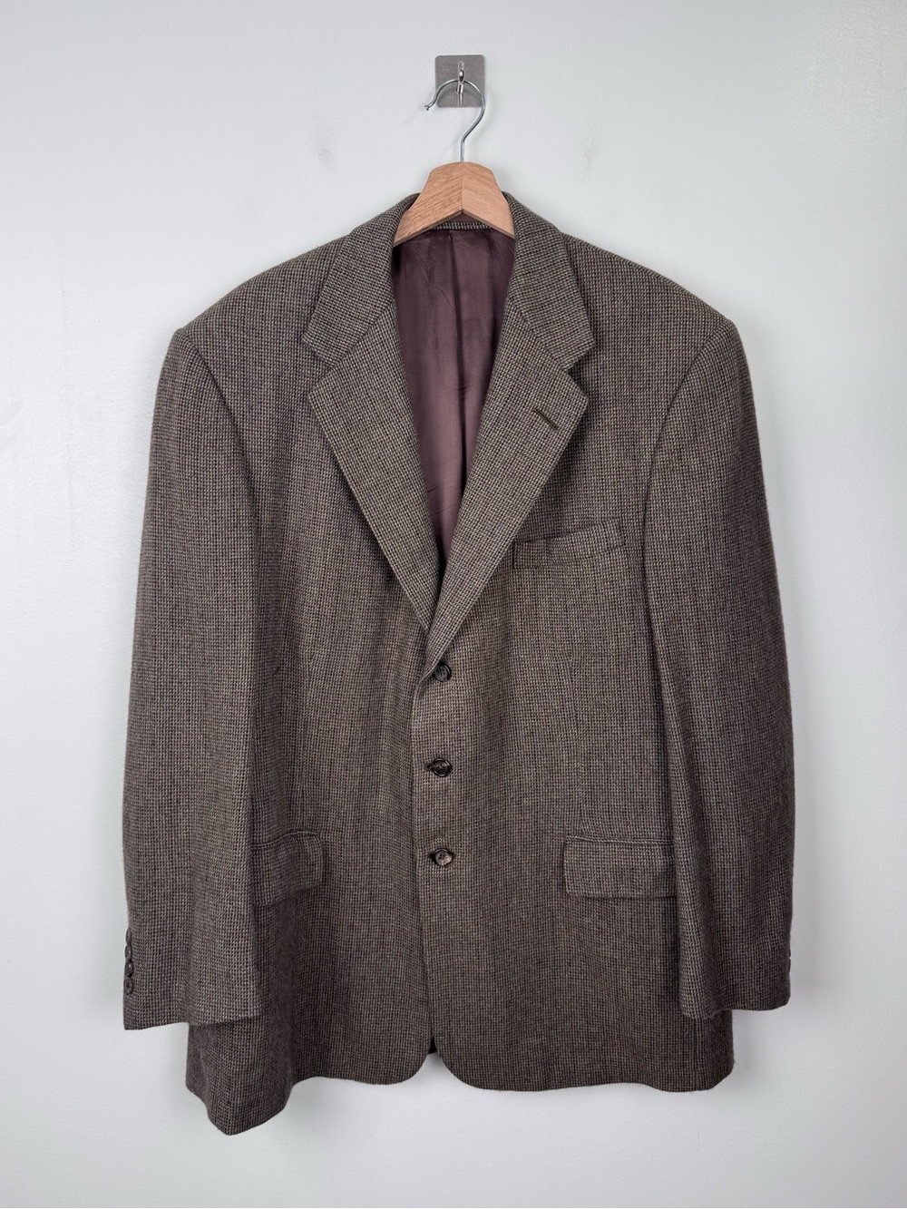 Ralph Lauren Purple Label Men‎ Brown Wool Cashmere Blend Blazer Suit Jacket 44R